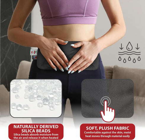 Pack 5" 12" Core Products MicroBeads Moist Heat Therapy Microwave X | Small Reusable Moist Heat Pad with Soft Fabric
