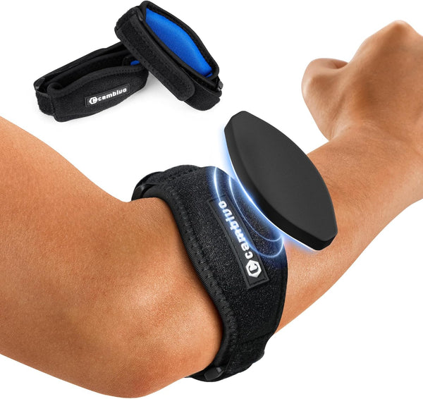 CAMBIVO 2 Pack Tennis Elbow Brace for Men & Women, Adjustable Elbow Strap with Compression Pad for Pain Relief