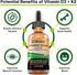 MAX Absorption Vitamin D3 + K2 (MK-7) Liquid Drops - Peppermint Flavor, Supports Strong Bones and Healthy Heart