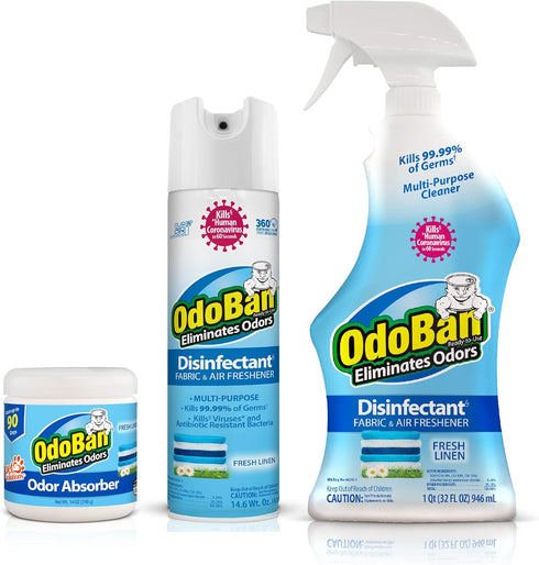 OdoBan Multipurpose Cleaner Disinfectant and Harsh Smell Eliminator Fabric/Air Freshener Pack: Ready-to-Use