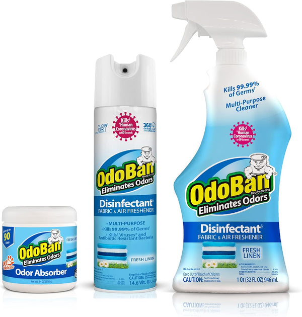 OdoBan Multipurpose Cleaner Disinfectant and Harsh Smell Eliminator Fabric/Air Freshener Pack: Ready-to-Use
