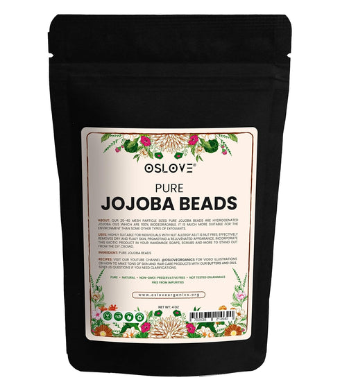 Pure Jojoba Beads- 20/40 Mesh Size | Cleanses and Exfoliates Skin | Use in Soaps, Cleansers & Scrubs- 4oz