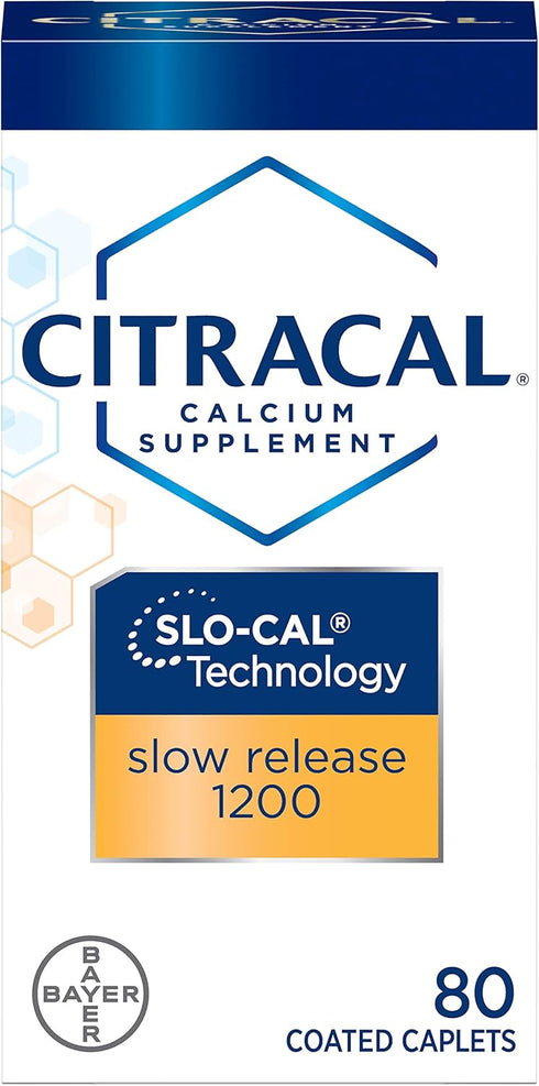 Citracal Calcium + D Slow Release Tablets, 1200mg, 80 Tablets (Pack of 4)