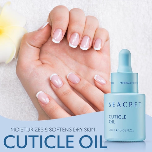 SEACRET CUTICLE OIL, Dead Sea Mineral Nail Care Treatment with Calendula, Argan, and Vitamin E, 20ml