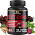 Beet Root Capsules - Green Tea, Red Spinach, Ginseng, Black Pepper, 90 Count for Digestive and Immune Support