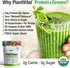 Plantvital Organic Vegan Protein Powder, Unflavored, 18 Superfoods, 16oz Pouch, Gluten Free