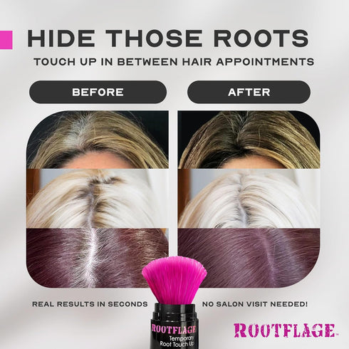 Root Touch Up Hair Powder, Temporary Hair Color, Gray Coverage, Eyebrow Filler, 09 Brown Black