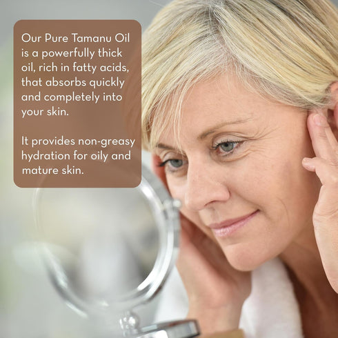 Pure Body Naturals Cold Pressed Tamanu Oil, 4 Fl Oz - Moisturizes Dry Scaly Skin, Calms Irritated Skin