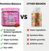 Gummies 60ct Clean Nutra Feminine Balance for Women Pineapple VaginalProbiotics pH Balance Cranberry D Mannose