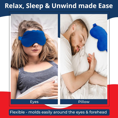 Lavender Weighted Eye Mask for Relaxation and Yoga, Cold Therapy Eye Mask, Blue