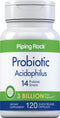 Piping Rock Probiotic Acidophilus, 120 Capsules with 14 Strains, 3 Billion Organisms, Non-GMO, Gluten Free