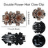 inSowni 4 Pack Luxury Fancy Gems - Korean Decorative Glitter Crystals Double Flower Hair Claws for Women Girls