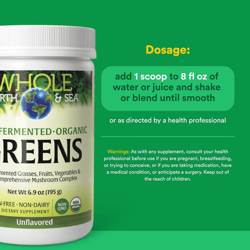 Immune 6.9 oz Natural Factors Organic Greens - Antioxidant Support Supplement Aids Health - Green Drink Mix