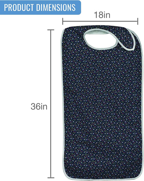 Duro-Med Mealtime Protector, Fancy Print, Navy