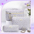 3 Pcs Quilted Makeup Bag - Large Floral Cosmetic Bag, Travel Toiletry Pouch for Women Gifts