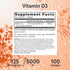 Jarrow Formulas Vitamin D3 125 mcg (5000 IU), 100 Servings, Bone Health, Immune Support, Gluten Free