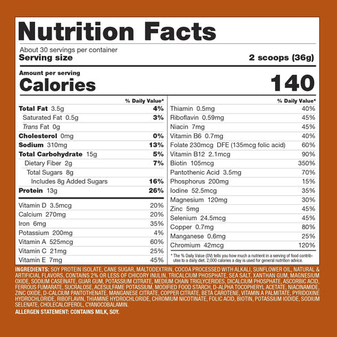 Naturade Whole Chocolate Pure Soy Meal Replacement, 17.8 Ounces