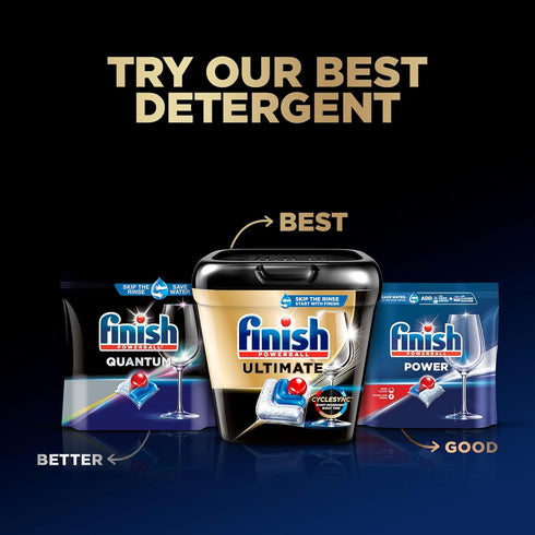 Finish Ultimate Dishwasher Detergent - 62 Count - Dishwashing Tablets with CycleSync™ Technology