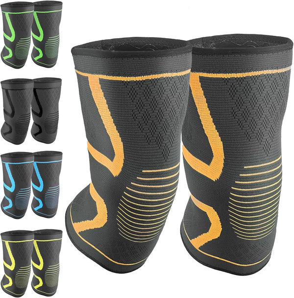 Compression Knee Braces 2-Pack | Support Sleeve for Running, Pain Relief from Meniscus Tear, ACL & Arthritis