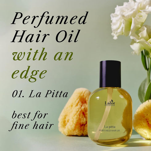 LA'DOR LADOR Hair Perfume Oil for Dry Damaged Hair - Anti Frizz Nourishing Fragrance Gloss Oil Serum Leave-In Conditioner Hold Curls & Waves Free of Sulfate Paraben Alcohol 1 Fl Oz 01 La Pitta Korean