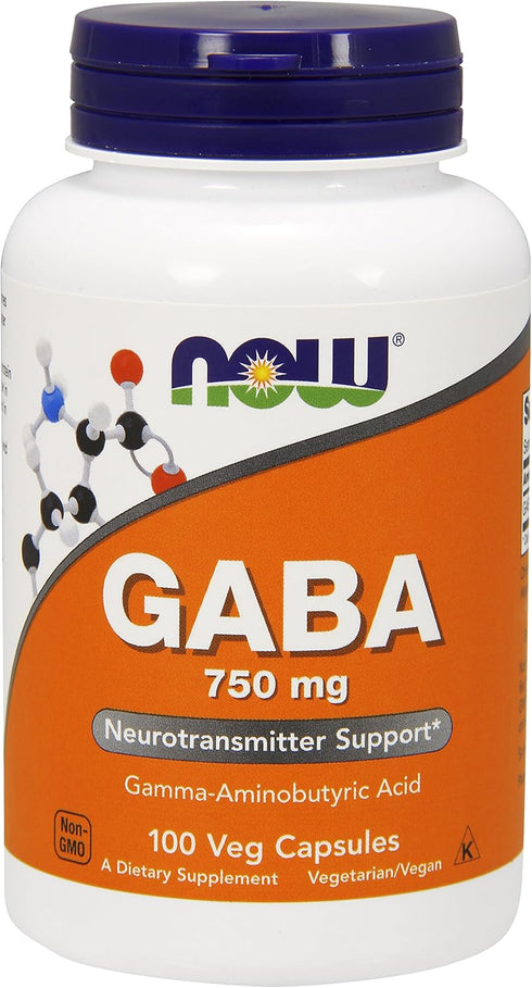 Now Foods GABA 750mg - 100 Vcaps
