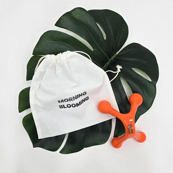 morning blooming BloomPoint Gua Sha: 6 Aesthetic Colors & Travel Pouch. Modern Handheld Sculpting