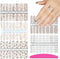 SILPECWEE 5 Sheets Rose Gold Full Nail Wraps, Stick on Nail Polish Strips with Glitter Flower Design for Women