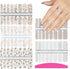 SILPECWEE 5 Sheets Rose Gold Full Nail Wraps, Stick on Nail Polish Strips with Glitter Flower Design for Women