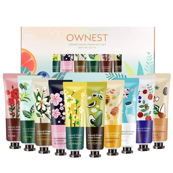Ownest 10 Pack Hand Cream Kit, Plant Fragrance Moisturizing Hand Care Cream, Travel Size, Best Gift Kit