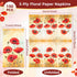 Homlouue 100PCS Watercolor Red Poppies Floral Napkins - 3 Ply Disposable Hand Towels for Bathroom Guest