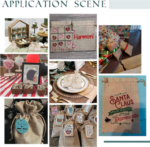 PH PandaHall 10pcs 5x7'' Burlap Bags with Drawstring - Advent Calendar Bag Gift Sachets, Jewelry Pouches, Sacks for