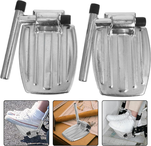 2 Pcs Sturdy Wheelchair Footrests Elevating Leg Rests Heavy Duty Footplates Replacement Accessories for Elderly Patient