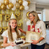 Yoirrat 16 16th Sweet Gift Bag with Wrapping Tissue Paper & Card Large Champagne Gold Glitter Birthday Gift Bags
