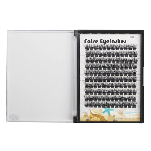 Large Tray - 120 Pcs D Curl Cluster Eyelashes, Natural Long Individual False Eyelashes Extensions (10-20MM)