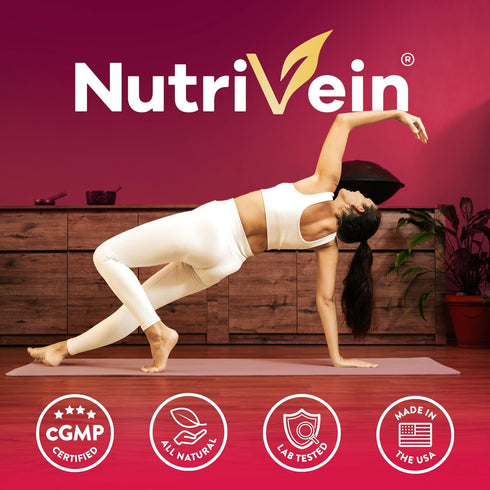 Nutrivein Tart Cherry Capsules 3000mg - 90 Vegan Pills for Pain Relief, Muscle Recovery, Uric Acid Cleanse