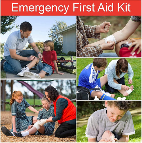 First Aid Kit, 97 Piece Small Travel Kit, Ideal for Cars, Schools, Sports, Homes, Camping, Hiking