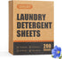 LANSIRY Laundry Detergent Sheets - 200 Loads Fresh Linen Scent Washing Strips, Compact