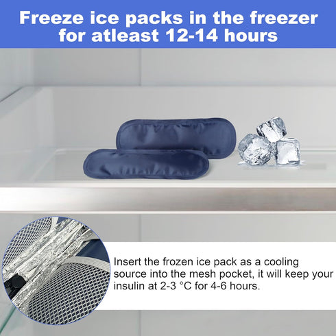 Insulin Pen Cooler Travel Case with TSA Approved Ice Packs, Diabetic Medication Insulated Organizer for Daily Life