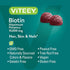 Viteey Biotin Gummies for Hair Growth - 10,000 mcg Vegan, Gluten-Free, Non-GMO - 60 Count for Hair Skin and Nails
