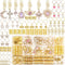 NAISKA 156Pcs Pink Crystal Loc Dreadlocks Jewelry: Gold Hair Decoration for Braids Multi Shape Crown Pearls