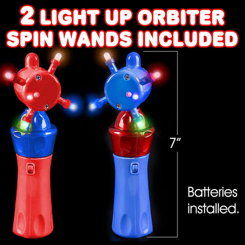 Set 2 ArtCreativity Light Up Wand for Kids, of LED Light Up Toys with Flashing Lights, Fun Light Spinning Toys, Sensory