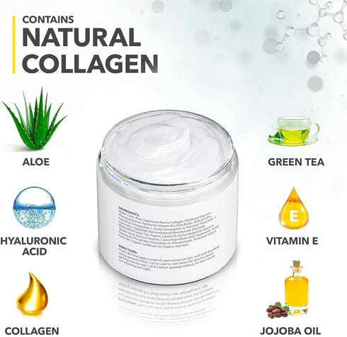 Retinol Cream for Face, Anti Aging Facial Moisturizer with Collagen and Hyaluronic Acid, Day and Night Lotion for Men