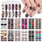 Maitys 168 Pcs Halloween Goth Full Wrap Nail Stickers, 12 Sheets Skull Self Adhesive Nail Polish Strips for Women DIY