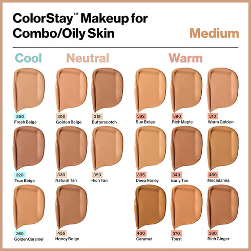 Revlon Liquid Foundation - ColorStay Face Makeup for Combination & Oily Skin, SPF 15, 380 Rich Ginger
