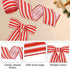 TONIFUL 2 Rolls-2 Inch Red Striped Wired Ribbon, Red and White for Gift Wrapping, Bows Making, Wedding Birthday Decor