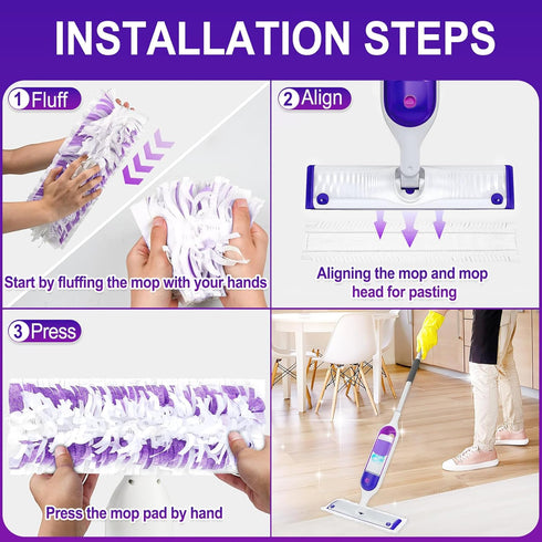 20 Pack Disposable Mopping Pads Refills for Swiffer Power Mop, Multi-Surface Replacement for Floor Cleaning