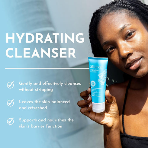 BOLDEN Hydrating Cleanser | 3.4 fl oz Moisturizing Daily Face Wash for Dry, Sensitive Skin, Non-Stripping & Fragrance