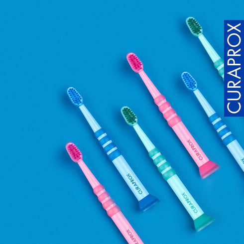 Pack Curaprox Baby Toothbrush for Babies and Toddlers | Ultra-Soft bristles for Gentle Brushing | Random Colour |