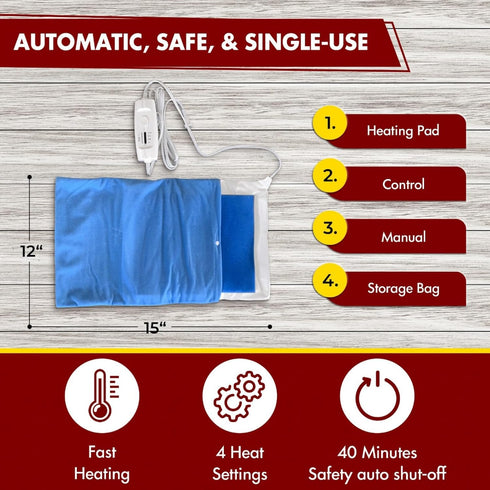 Settings Advocate Moist & Dry Heat Pad with Flexible & Soft Cover, Controllable Level High, Medium, Low & Warm