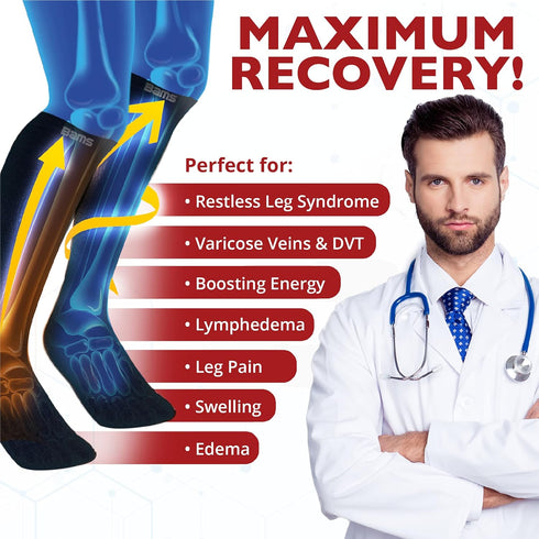 BAMS Plus Size Calf Compression Sleeve for Women & Men, Viscose from Bamboo Extra Wide Leg Support for Shin Splints,